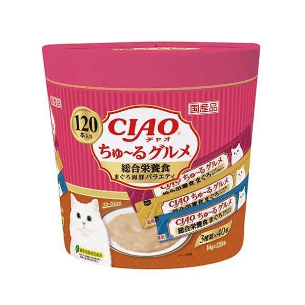 他サイト： CIAO ちゅ〜るグルメ 総合栄養食 まぐろ海鮮バラエティ 14g×120本 いなばペットフード 返品種別Bの商品画像