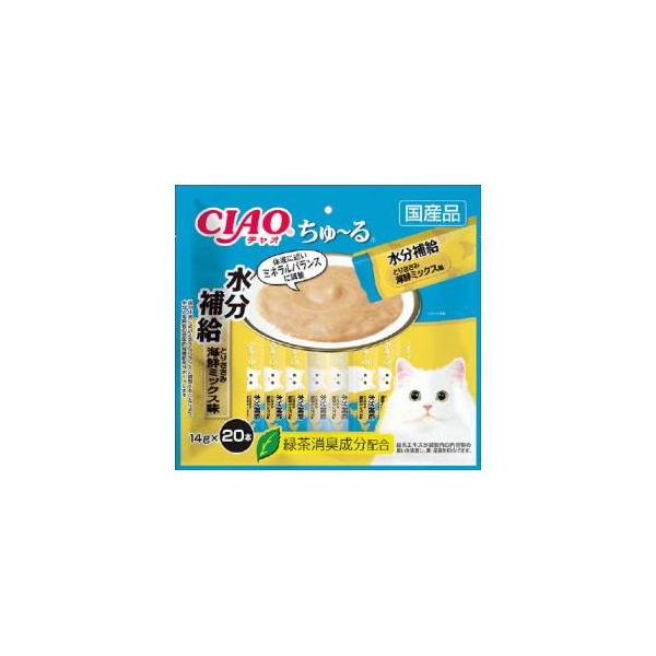 他サイト： CIAO ちゅ〜る 水分補給 とりささみ 海鮮ミックス味 14g×20本 いなばペットフード 返品種別Bの商品画像