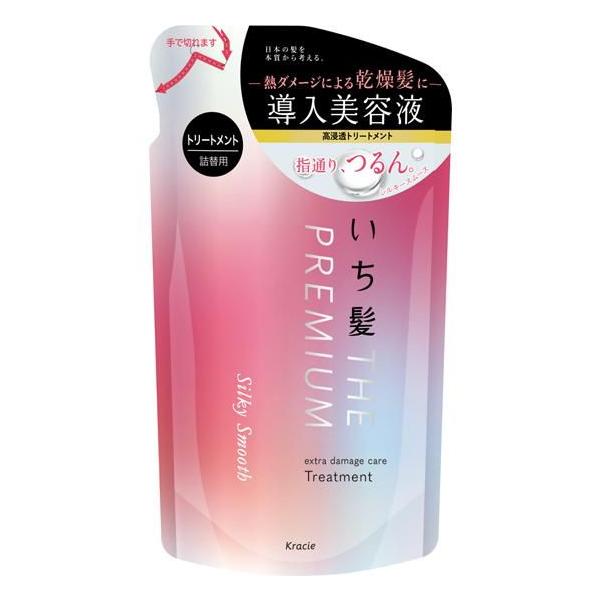 いち髪 THE PREMIUM エクストラダメージケアシャンプー(シルキースムース) ヘアケア ノンシリコン 補修 詰め替え用 340ml 340ミリリットル (x 1)