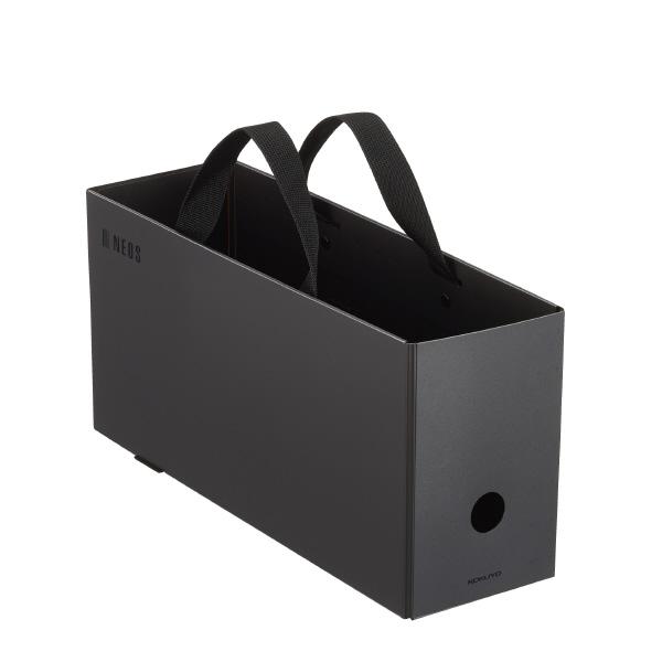 他サイト： コクヨ すっきり収納できるキャリーボックス＜NEOS＞(ハーフ)(ブラック) A4PH-NELFM-D 返品種別Aの商品画像