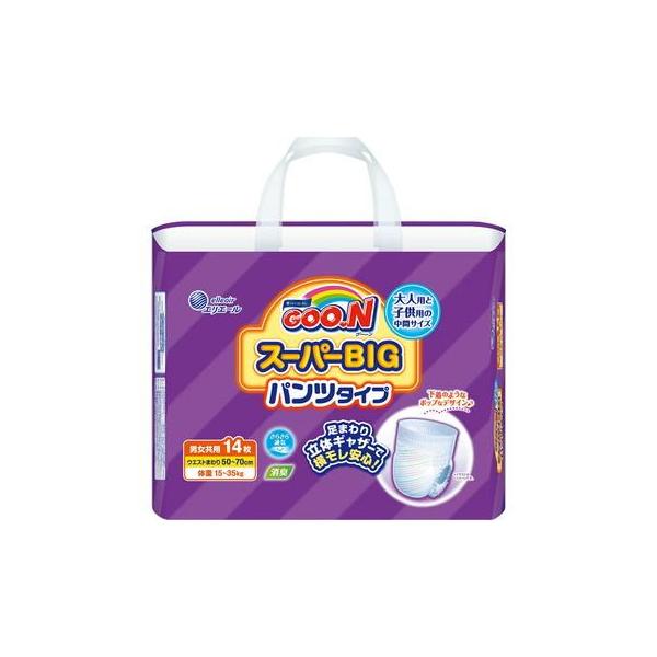 他サイト： グーン スーパーBIG パンツタイプ 14枚 大王製紙 (男女共用、体重目安：15kg〜35kg) 返品種別Aの商品画像