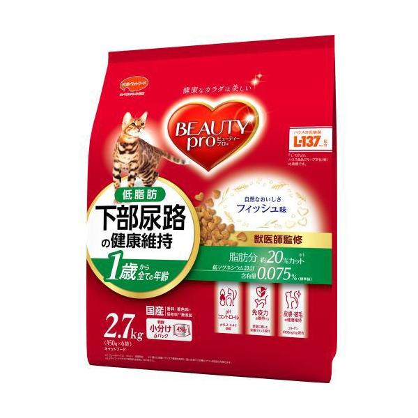 他サイト： ビューティープロ キャット 下部尿路の健康維持 低脂肪 1歳から フィッシュ味 2.7kg(450g×6) 日本ペットフード 返品種別Bの商品画像