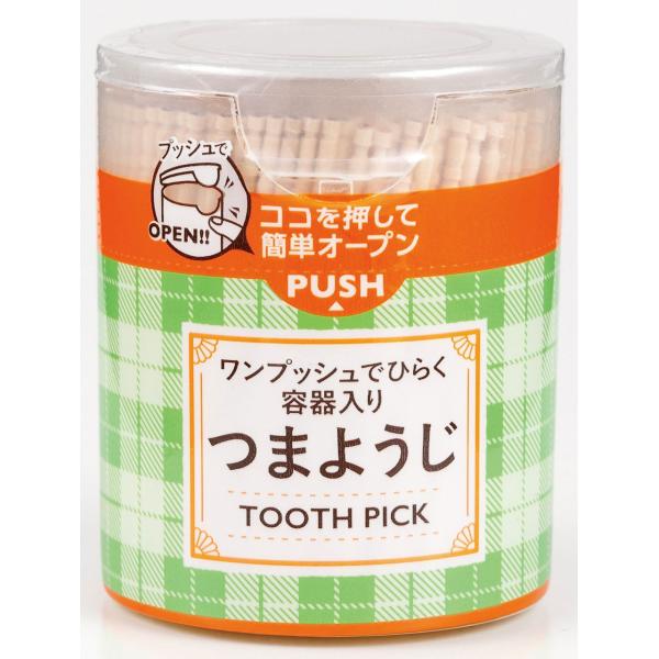 在庫状況：お取り寄せ/◆ワンプッシュで簡単オープン!容器入り爪楊枝です。/[Y079ヤナギ]