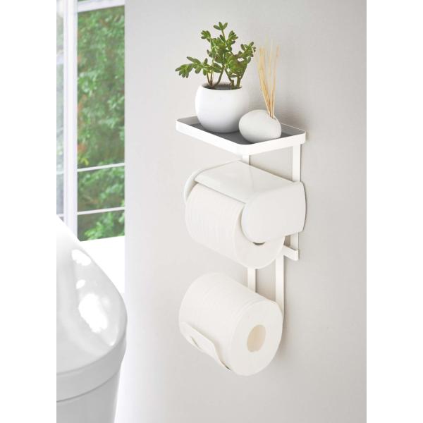在庫状況：お取り寄せ/7日〜10日で出荷/※画像はイメージです。◆トイレットペーパーホルダーに差し込むだけの簡単取り付け!◆ホルダーの上下が収納スペースに。◆下部ホルダーにはトイレットペーパーロールのストックを収納可能。・サイズ(約)：幅1...