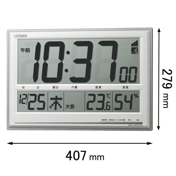 在庫状況：お取り寄せ/お届け：約2週間/2017年12月 発売/◆大きな表示で見やすく、オフィスに合うカラーの時計です。◆サイズ：279×407×24mm◆温度・湿度表示　◆六曜表示　◆自立スタンド