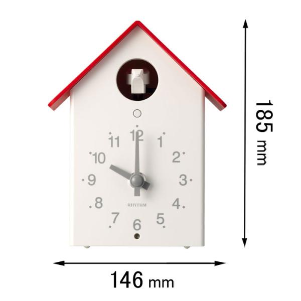 在庫状況：お取り寄せ/◆毎正時になるとカッコーが顔をだして、カッコーの鳴き声(ふいご)で報時します◆サイズ：185×146×107mm(H×W×D)◆ふいご時報　◆自動鳴り止め　◆掛置兼用