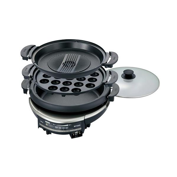 在庫状況：在庫あり/2022年10月 発売/◆大人数でも楽しめるたっぷり大容量サイズ◆油がスムースに流れ落ちる (油キャッチャー構造)の穴あき・波形プレート◆料理の幅が広がる3枚プレート(穴あき・波形、深なべ、たこ焼き)/[CQDB301TH]