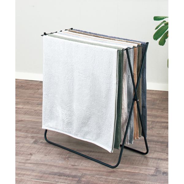 在庫状況：在庫僅少/2023年06月 発売/◆バスタオル(幅60×高さ120cm)が7枚しっかり干せる!◆衣類・小物の平干しもOK!◆折りたたんでスリムに収納可能/[PSBK02バスタオルスタンド]
