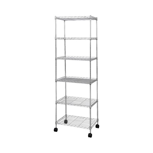 他サイト： アイリスオーヤマ メタルスリム(6段・33cm幅) サイズ(約)：幅33×奥行49×高さ144cm(キャスター含む外寸) MK-3014N 返品種別Aの商品画像