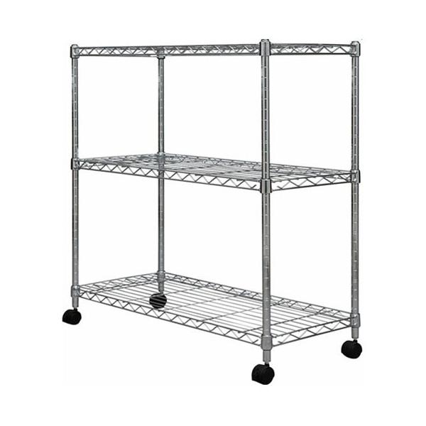 在庫状況：在庫あり/★組立：お客様組立●クロームメッキ仕上げのラックです●クギやネジを使わずに簡単に組み立てることができます。◆サイズ(約)：幅80×奥行35×高さ83cm◆ポール径：19mm◆耐荷重(約)：全体　150kg(静止時)、75...