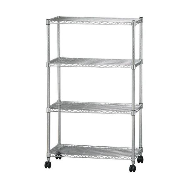 在庫状況：在庫僅少/★組立：お客様組立●クロームメッキ仕上げのラックです。●クギやネジを使わずに組み立てられます。◆サイズ(約)：幅76×奥行36×高さ125cm◆ポール径：25mm◆材質　棚板・ポール：スチール(クロームメッキ)　固定部品...