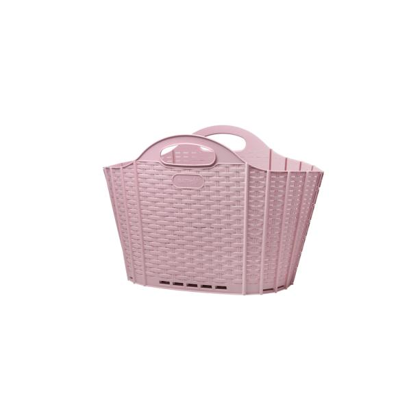 清水産業 折りたためるランドリーバスケット (20L・ピンク) 120673