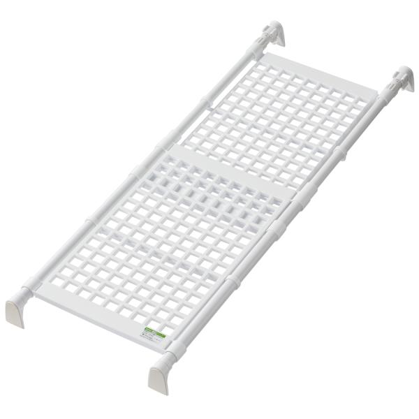 在庫状況：お取り寄せ/7日〜10日で出荷/◆段差のある壁でも取り付け可能。◆伸縮自在のメッシュ棚。・サイズ(約)：高さ59×幅650〜910×奥行330mm/[KWTセキスイジユシ]