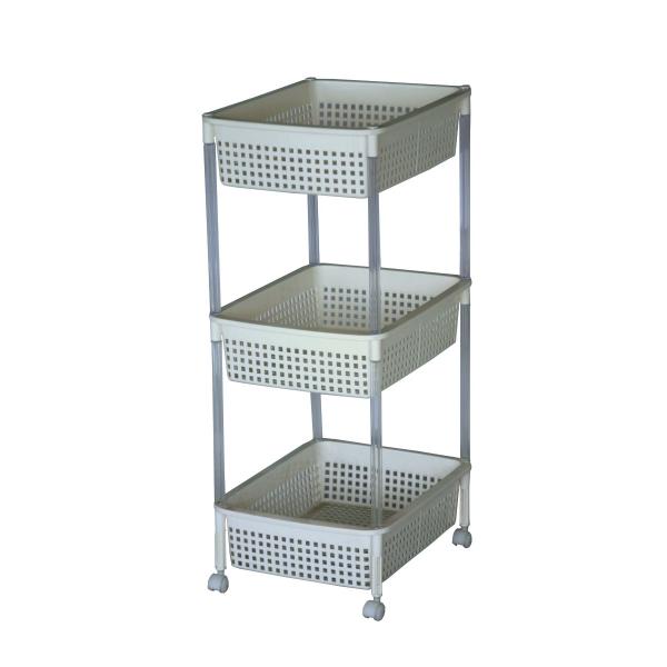 在庫状況：お取り寄せ/7日〜10日で出荷/◆キャスター付きだから移動が楽々◆バスタオル等のサニタリー用品の収納に◆メッシュ加工なので、中が見え野菜などのストック収納にも便利・組立：お客様組立/[HKBW3IV]