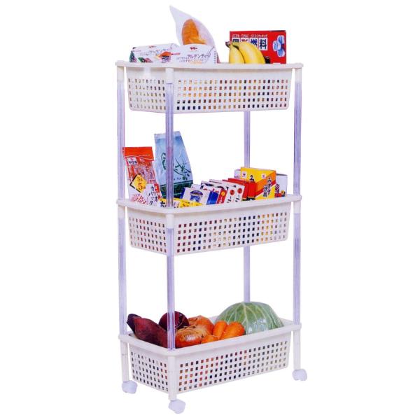 在庫状況：お取り寄せ/7日〜10日で出荷/◆キャスター付きだから移動が楽々◆バスタオル等のサニタリー用品の収納に◆メッシュ加工なので、中が見え野菜などのストック収納にも便利・組立：お客様組立/[HKBWS3IV]