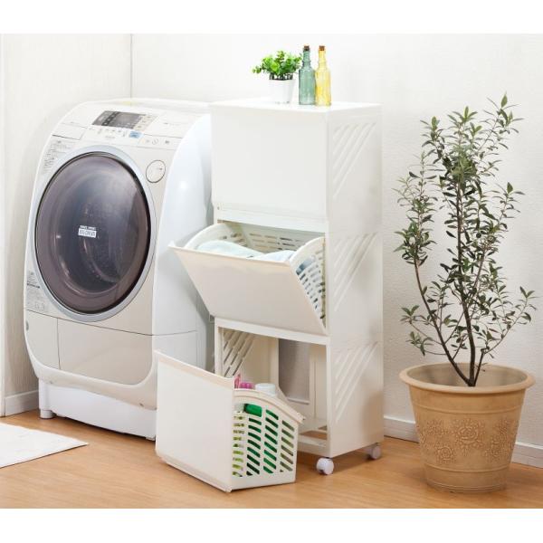 在庫状況：在庫僅少/※キャスターのみ組み立てが必要となります。◆脱衣や洗濯用品等、人に見せたくないものをすっきり収納できます。◆フラップ式扉はハンドル付きで外せばそのままバスケットに。◆本体側面、背面に空気の通り道があり、通気性も確保/[H...