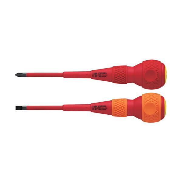 ベッセル ボールグリップ絶縁ドライバー2本組 +2/ -6×100mm 各1本 202PS-1 202PS-1 返品種別B