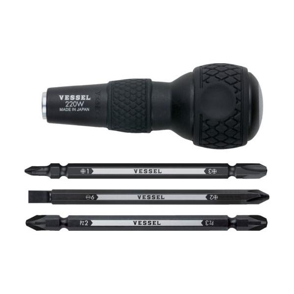 他サイト： ベッセル ボールグリップ差替ドライバーセット No.220W-3(ビット3本組) 220W-3(ベッセル) 返品種別Bの商品画像