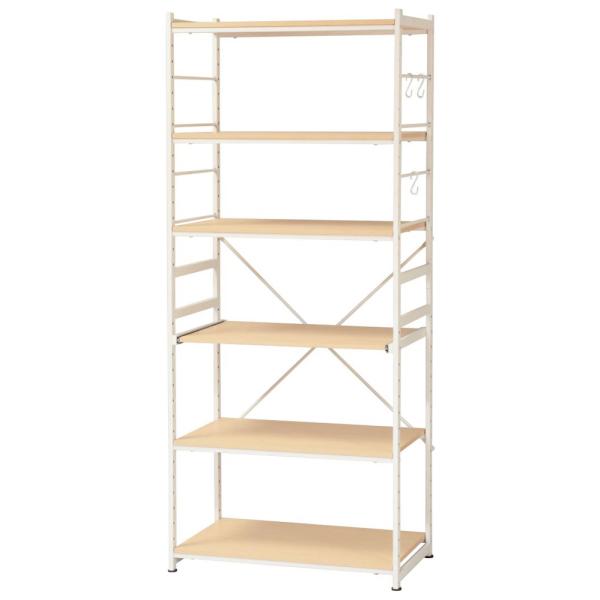 在庫状況：お取り寄せ/7日〜10日で出荷/◆シンプルなデザインのスチールラック◆棚板1枚はスライド式になっているので、ポットや炊飯器、コーヒーメーカーなどの家電置き場に最適です◆棚板は50mmピッチで高さ調整が可能。・組立：お客様組立/[K...