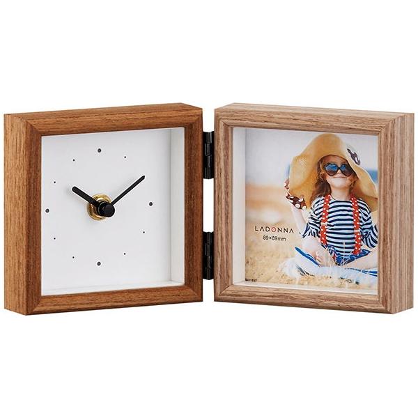 在庫状況：お取り寄せ/◆クロック＆フォトフレーム。大切な思い出はいつもあなたと共に。◆本物の木材を貼った上質感のある仕上がり。◆収納サイズ：スクエアサイズ×1/[SF02SQC]