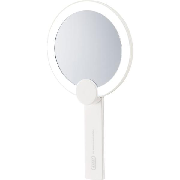 在庫状況：お取り寄せ/お届け：約2週間/◆LEDライトでお顔を明るく映しおでかけ中のメイク直しにも大活躍◆ハンドルをのばして手鏡に・スタンドを立てて置き鏡に◆たたんでコンパクト収納、持ち運びに便利/[TB06LM4WH]