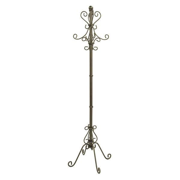 在庫状況：お取り寄せ/お届け：約2週間/◆曲線が美しいロートアイアンデザイン、高級感のあるゴールドカラーが目を引く『Celestia(セレスティア)』のポールハンガー。・組立：お客様組み立て/[P1709ミヤタケ]