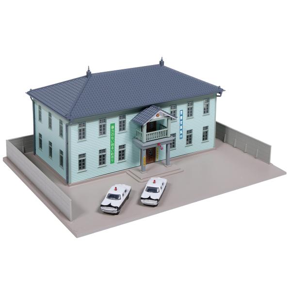 カトー (N) 23-460B 地方警察署(ライトグリーン・パトカー2台付) 返品種別B