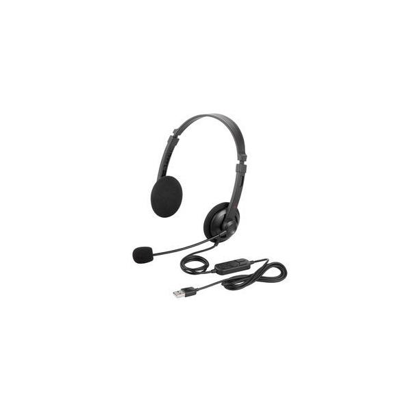 他サイト： バッファロー USBヘッドセット 両耳ヘッドバンド式 折りたたみタイプ(ブラック) BUFFALO BSHSUH12BK 返品種別Aの商品画像