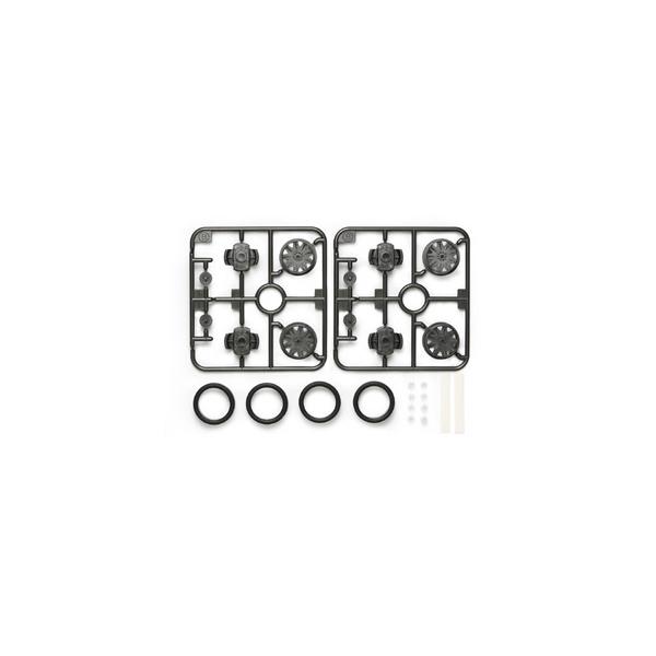 在庫状況：お取り寄せ/お届け：約2週間/2012年03月 発売/※画像はイメージです。実際の商品とは異なる場合がございます。タミヤ GP.443 ローハイトタイヤ＆ワンウェイホイールセットです。