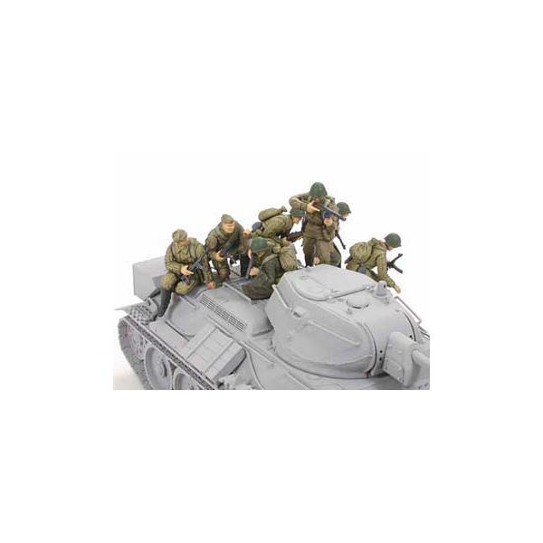 在庫状況：お取り寄せ/お届け：約2週間/※画像はイメージです。実際の商品とは異なる場合がございます。タミヤ 1/48 WWII ソビエト 戦車搭乗歩兵セットです。