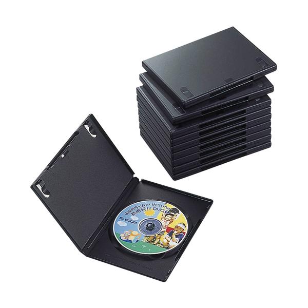 他サイト： エレコム DVDトールケース、1枚収納、10個入(ブラック) CCD-DVD03BK 返品種別Aの商品画像