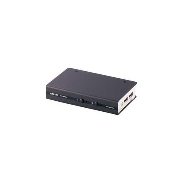 エレコム DVI対応パソコン自動切替器(2台切替) KVM-DVHDU2 返品種別A