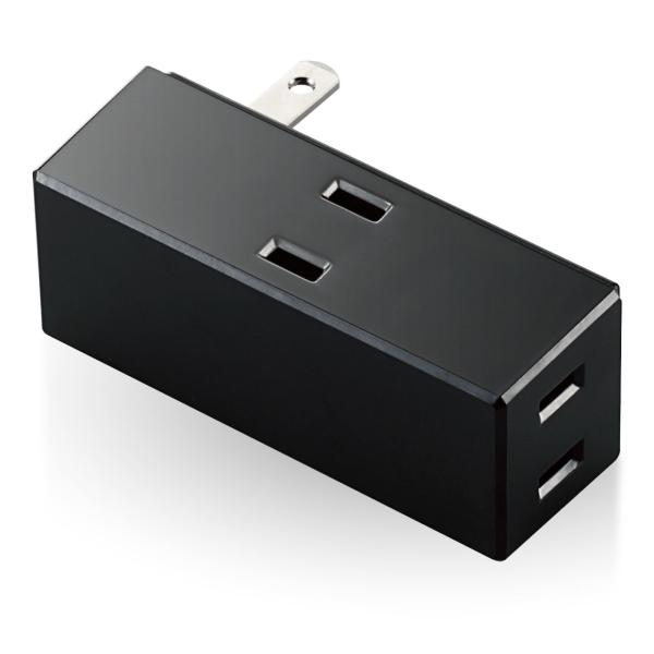 他サイト： エレコム トリプルタップ 2ピン 3個口 サイドタイプ(ブラック) T-TR04-2300BK 返品種別Aの商品画像