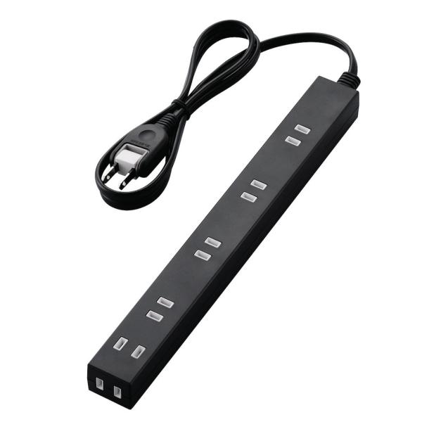 在庫状況：在庫あり/2017年02月 発売/◆隣の差込口をふさがない!差込口の間隔が広くACアダプタもすっきり接続できる、ほこり防止シャッター付きスリムタップ。 雷ガード内蔵モデル。/[TNSLK2610BK]