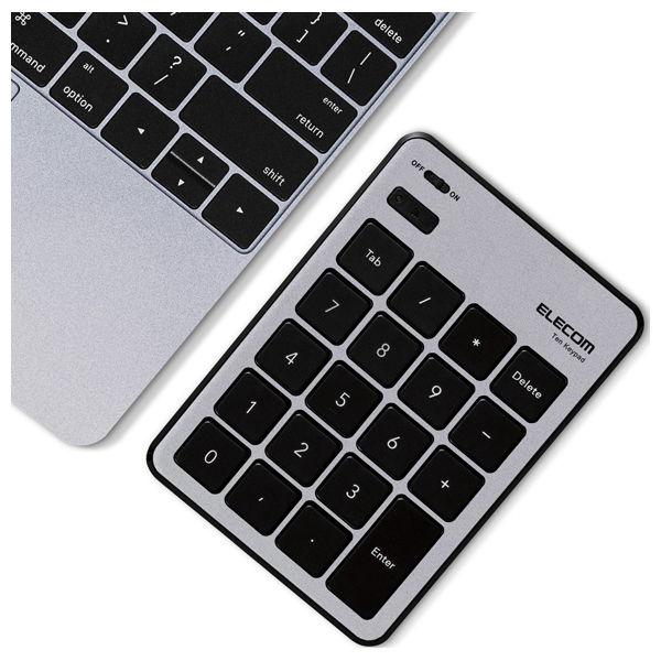 エレコム mac用 Bluetooth 薄型テンキーパッド(シルバー) TK-TBPM01SV 返品種別A