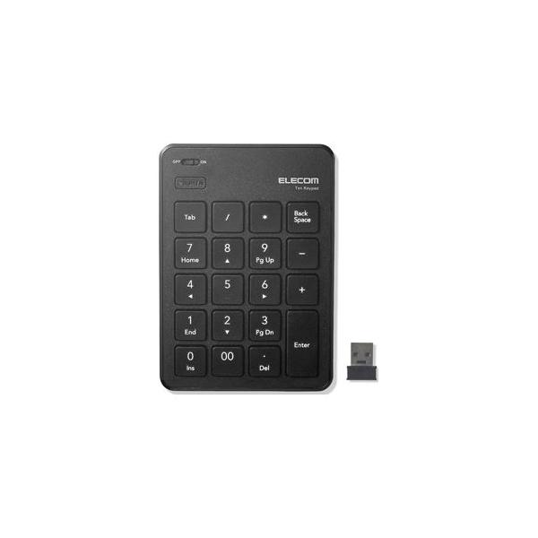 他サイト： エレコム 2.4GHzワイヤレス 薄型テンキーパッド(ブラック) TK-TDP019BK 返品種別Aの商品画像