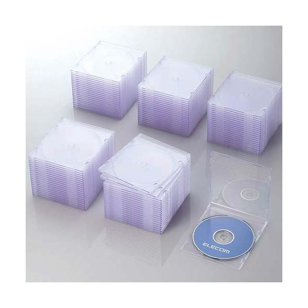 他サイト： エレコム Blu-ray/ DVD/ CDケース 100枚セット(スリム/ PS/ 1枚収納・クリア) CCD-JSCS100CR 返品種別Aの商品画像