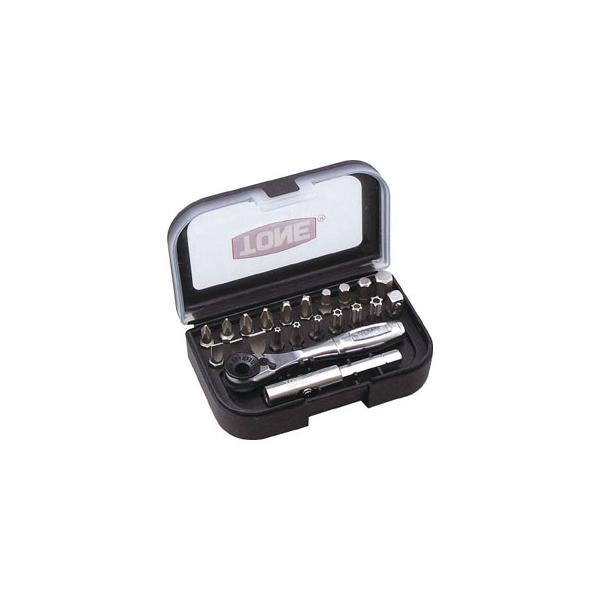 在庫状況：お取り寄せ/お届け：約2週間/◆細かな送り角度により狭い場所での作業に威力を発揮します。◆使用頻度の高いビットを厳選した充実の内容です。◆差込角6.35mmのアダプターを使うことで、ソケットも使用可能になります。/[BRS20TONE]