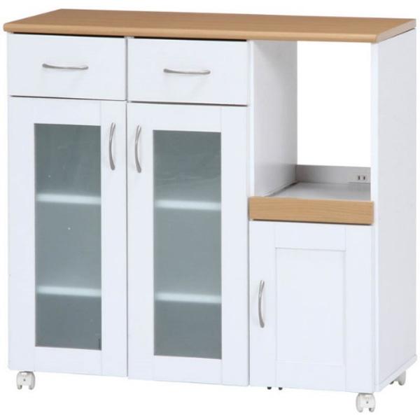 不二貿易 キッチンカウンター サージュ 幅90cm ホワイト ナチュラル 96819