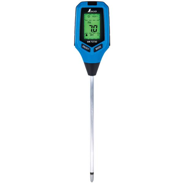 在庫状況：お取り寄せ/お届け：約2週間/用途以外には使用しないでください。◆エラストマーで滑りにくく、土壌に挿しやすい形状です。◆正面のモードスイッチで土壌酸度※と温度の切り替えが簡単にできます。/[72730シンワ]