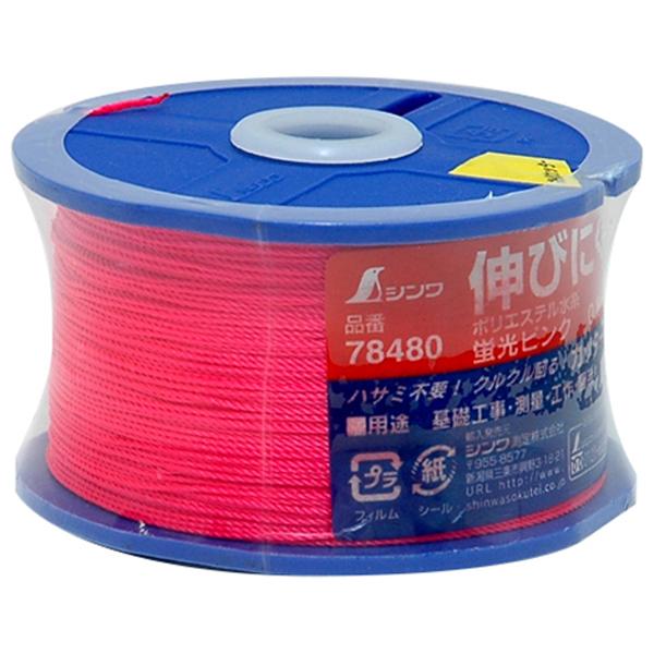 在庫状況：お取り寄せ/お届け：約1週間/◆鮮やかな発色です。◆ポリエステルはナイロンより伸びにくく水分を吸収しないのでダレが少なくピーンと張れます。◆リールはカッター刃付きです。/[78480シンワ]