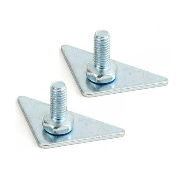 在庫状況：お取り寄せ/お届け：約2週間/★対応をご確認ください【ルミナス専用パーツ】●ルミナス(ポール径25mm専用)三角プレート脚・2個セット◆高さ:約1cm(ネジ切り部除く)◆対応ポール径:25mm◆材質:スチール(亜鉛メッキ)※高さサ...