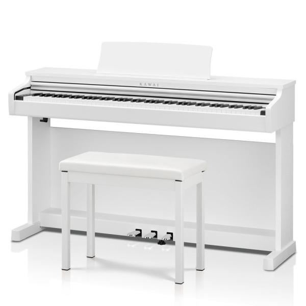 KAWAI ホワイト 電子ピアノ 椅子付き KAWAI カワイ 電子ピアノ(サテンホワイト調仕上げ)(固定椅子