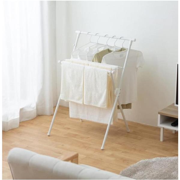 他サイト： アイリスオーヤマ 簡単組立スタイル物干し(ホワイト・サイズ：W70×D55×H100cm) STMX-700ホワイト 返品種別Aの商品画像