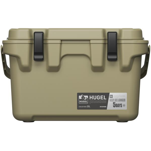 アイリスオーヤマ HUGEL(ヒューゲル) クーラーボックス 20L(カーキ)(ハンドル・ショルダーベルト付き) 返品種別A