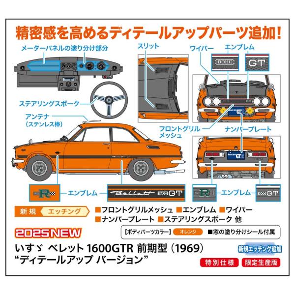 ハセガワ 1/ 24 いすゞ ベレット 1600GTR 前期型(1969