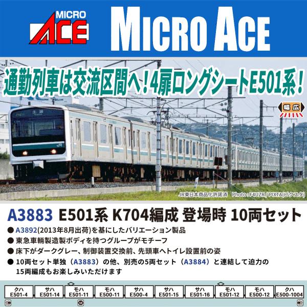 マイクロエース (N) A3883 E501系 K704編成 登場時 10両セット 返品種別B