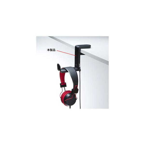 他サイト： サンワサプライ 回転式ヘッドホンフック(ブラック) PDA-STN18BK 返品種別Aの商品画像