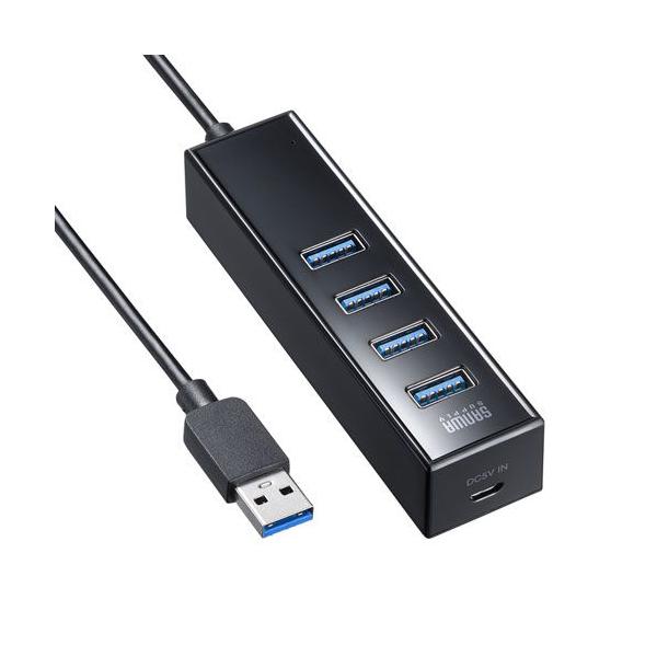 他サイト： サンワサプライ 磁石付USB3.2Gen1 4ポートハブ USB-3H405BKN 返品種別Aの商品画像