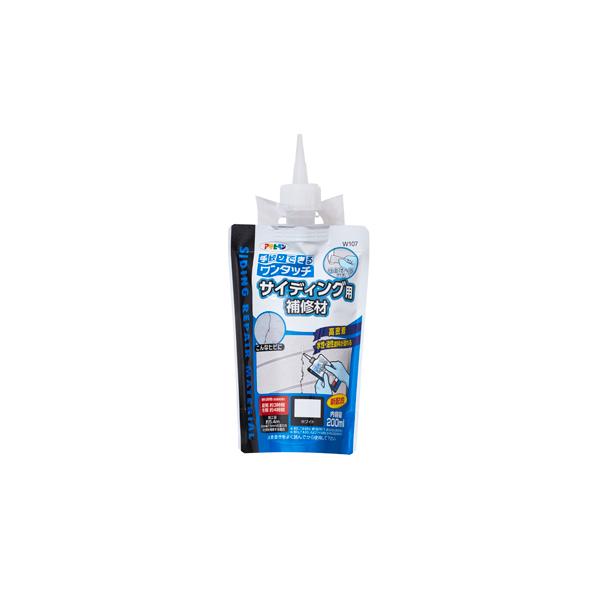 在庫状況：お取り寄せ/7日〜10日で出荷/◆手絞りできるワンタッチ式!仕上げヘラ付き高密着水性・油性塗料が塗れる。◆パウチ容器なので、補修箇所に直接手で中身を押し出して使える。◆密着力が強く、耐久性に優れた窯業系サイディング補修材。/[W1...